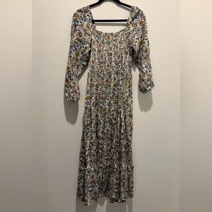 Natural Life Maxi Long Sleeve Floral Print Women's Dress size M